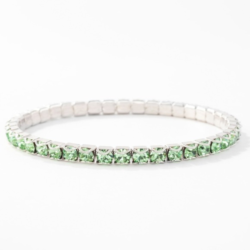 Touchstone Crystal August Birthstone Stretch‎ Bracelet Peridot Green Crystal